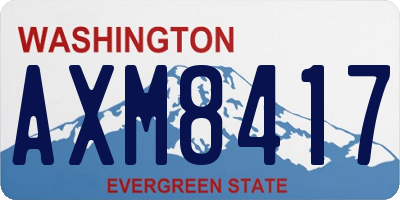WA license plate AXM8417
