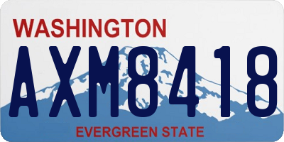 WA license plate AXM8418