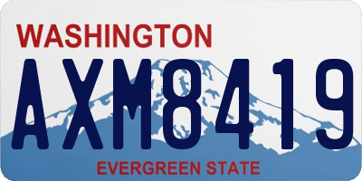 WA license plate AXM8419