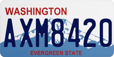 WA license plate AXM8420