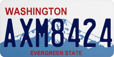 WA license plate AXM8424