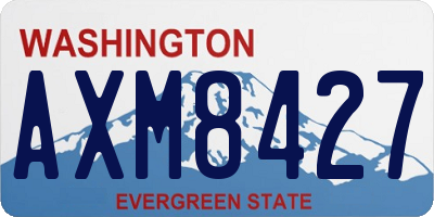 WA license plate AXM8427