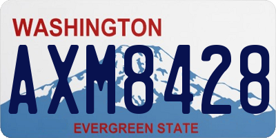 WA license plate AXM8428