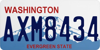 WA license plate AXM8434