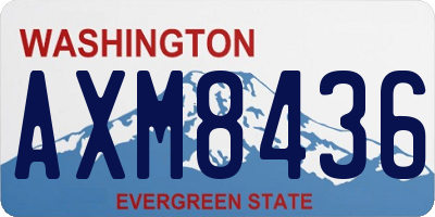 WA license plate AXM8436