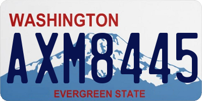 WA license plate AXM8445
