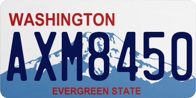WA license plate AXM8450
