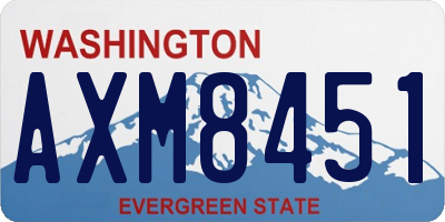 WA license plate AXM8451