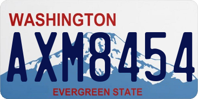WA license plate AXM8454