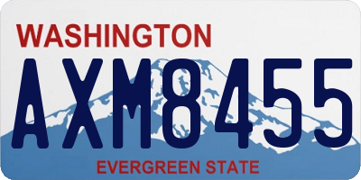 WA license plate AXM8455