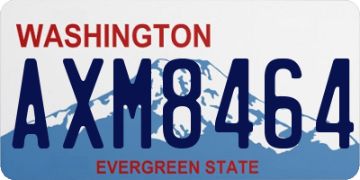 WA license plate AXM8464