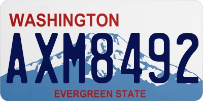 WA license plate AXM8492