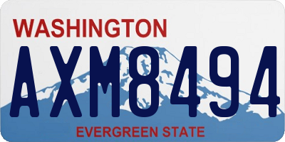 WA license plate AXM8494