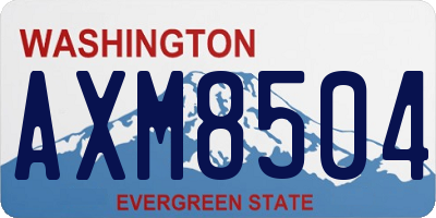 WA license plate AXM8504