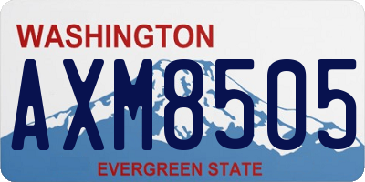 WA license plate AXM8505