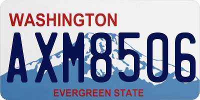 WA license plate AXM8506
