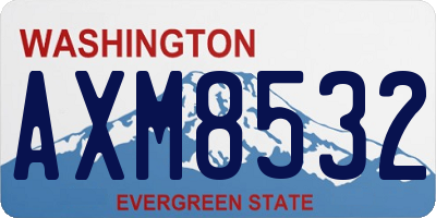 WA license plate AXM8532