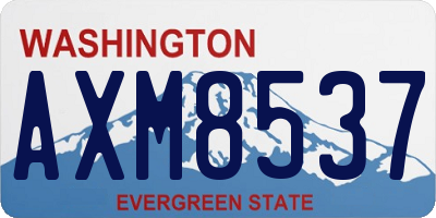 WA license plate AXM8537
