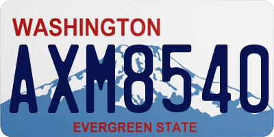 WA license plate AXM8540