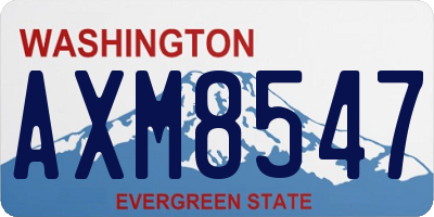 WA license plate AXM8547
