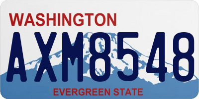 WA license plate AXM8548