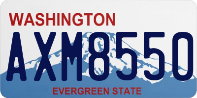 WA license plate AXM8550