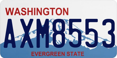WA license plate AXM8553
