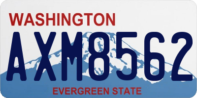 WA license plate AXM8562