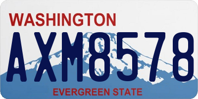 WA license plate AXM8578