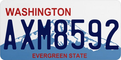 WA license plate AXM8592