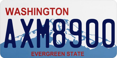 WA license plate AXM8900