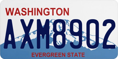 WA license plate AXM8902