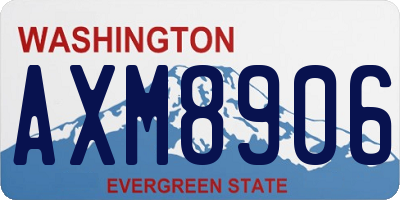 WA license plate AXM8906