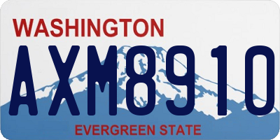 WA license plate AXM8910