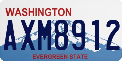 WA license plate AXM8912