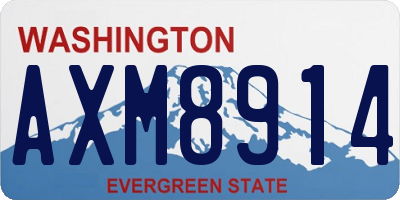 WA license plate AXM8914