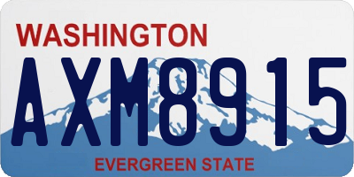 WA license plate AXM8915