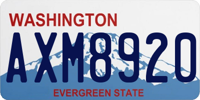 WA license plate AXM8920