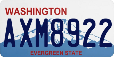 WA license plate AXM8922