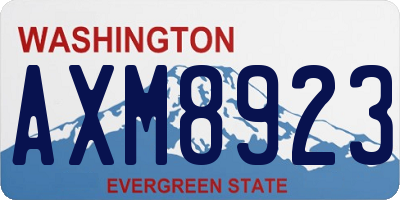 WA license plate AXM8923