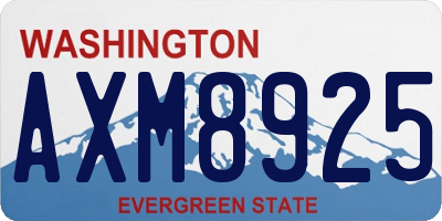 WA license plate AXM8925