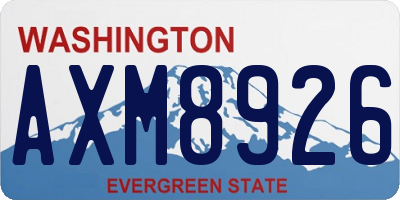 WA license plate AXM8926