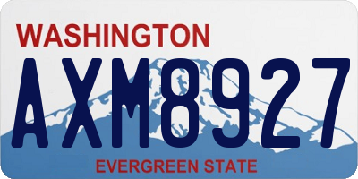 WA license plate AXM8927