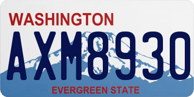 WA license plate AXM8930