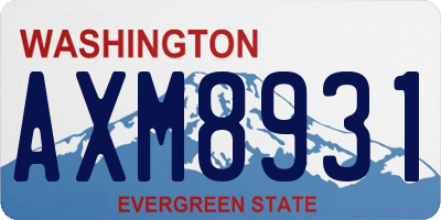 WA license plate AXM8931