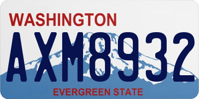 WA license plate AXM8932