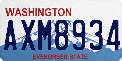 WA license plate AXM8934