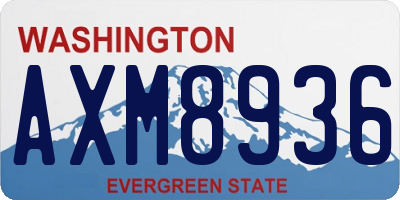 WA license plate AXM8936