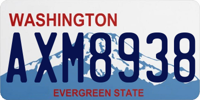 WA license plate AXM8938