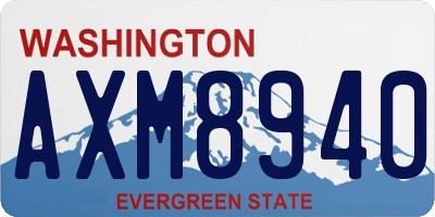 WA license plate AXM8940